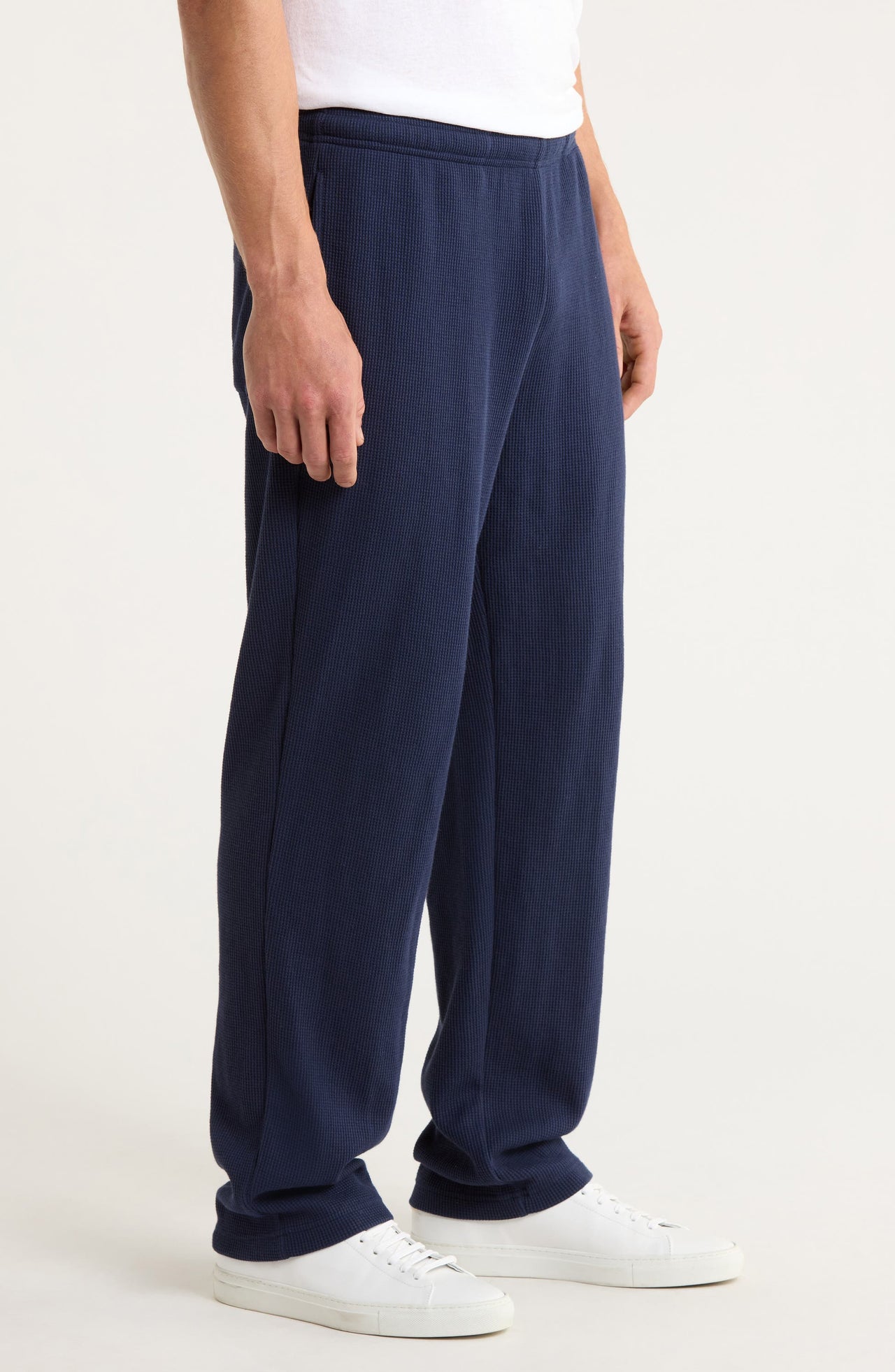 MOPQ Museum of Peace & Quiet - Wordmark Waffle Knit Pants Navy