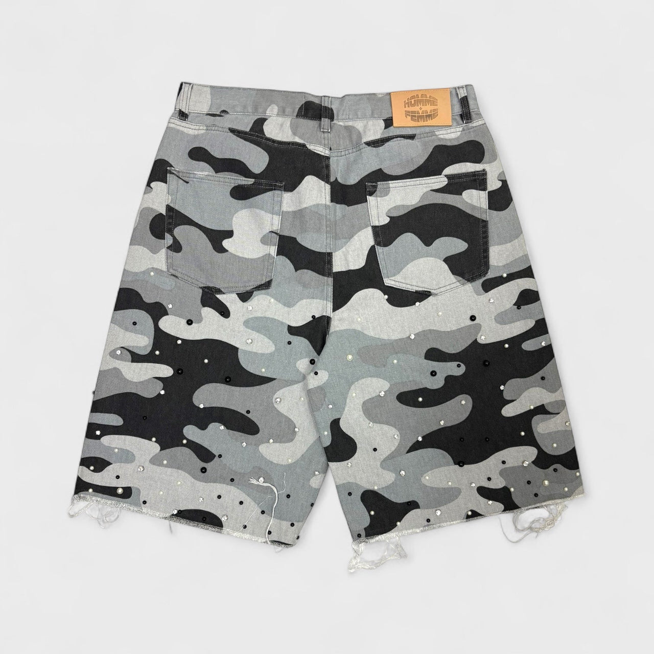 HOMME FEMME SNOWCAMO GEMSTONE SHORTS
