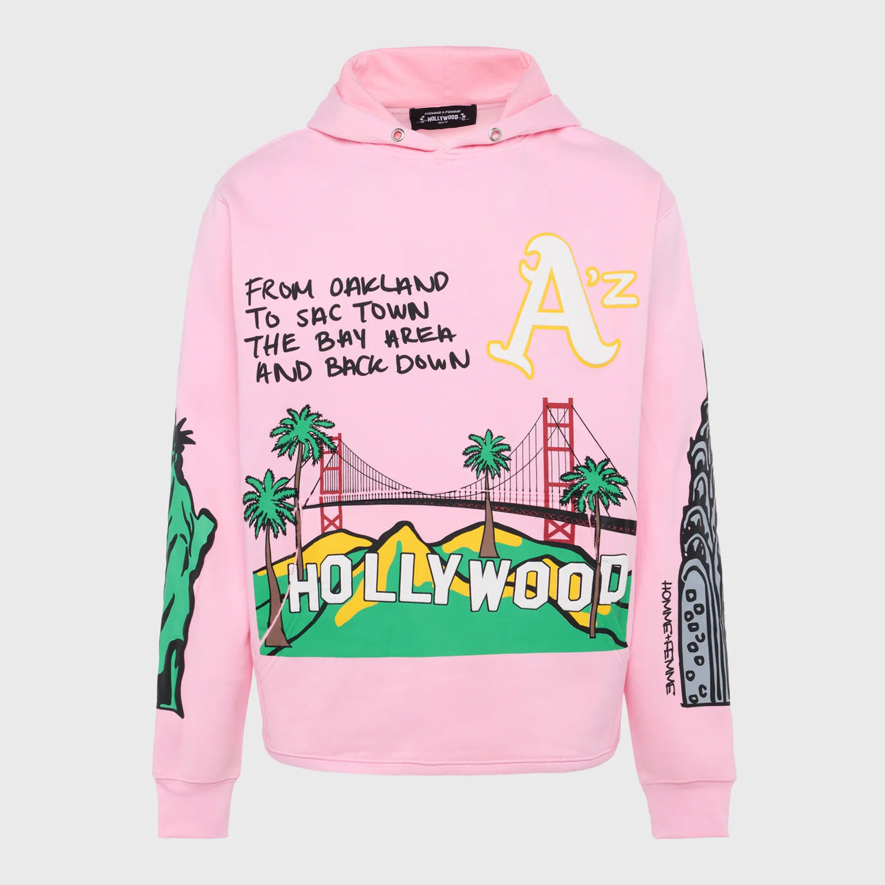 HOMME FEMME CALI TO NYC HOODIE PINK