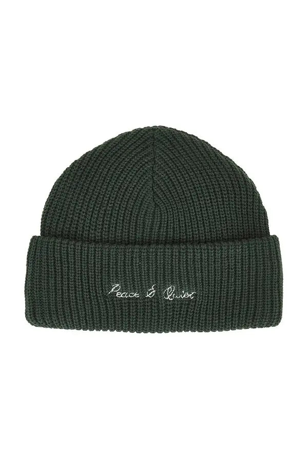 MOPQ Museum of Peace & Quiet - signature rib knit beanie in (FOREST)