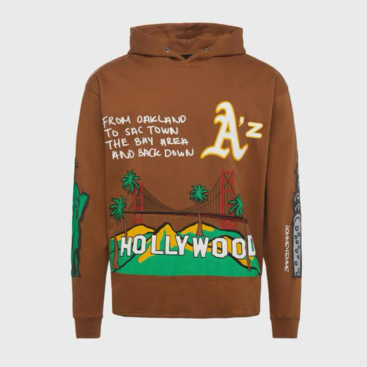 HOMME FEMME CALI TO NYC HOODIE BROWN