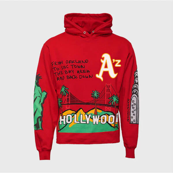 HOMME FEMME CALI TO NYC HOODIE RED