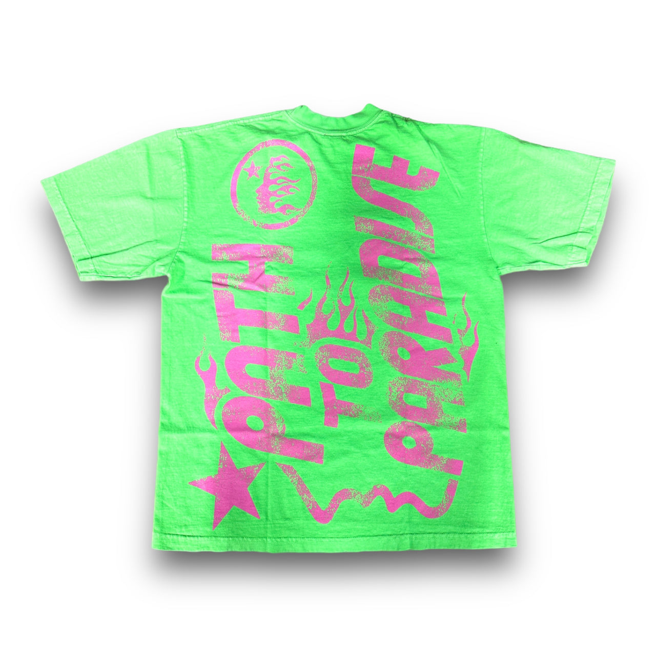 HELLSTAR JESUS EMBLEM TEE LIME GREEN