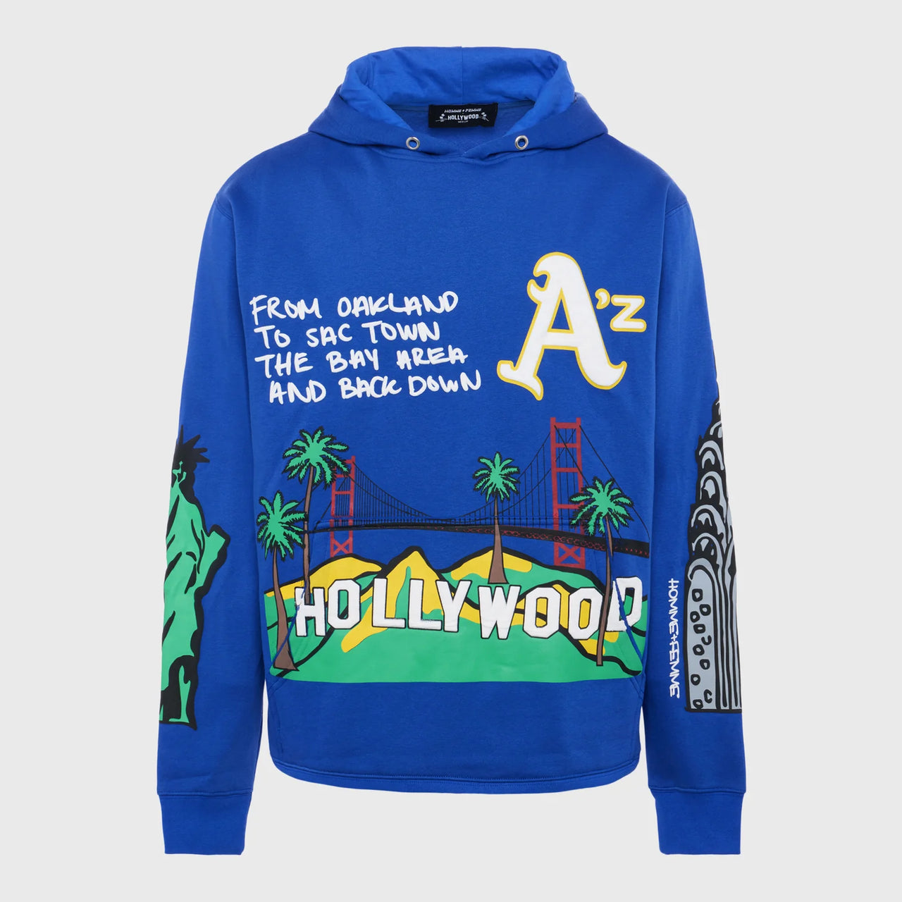 HOMME FEMME CALI TO NYC HOODIE ROYAL BLUE