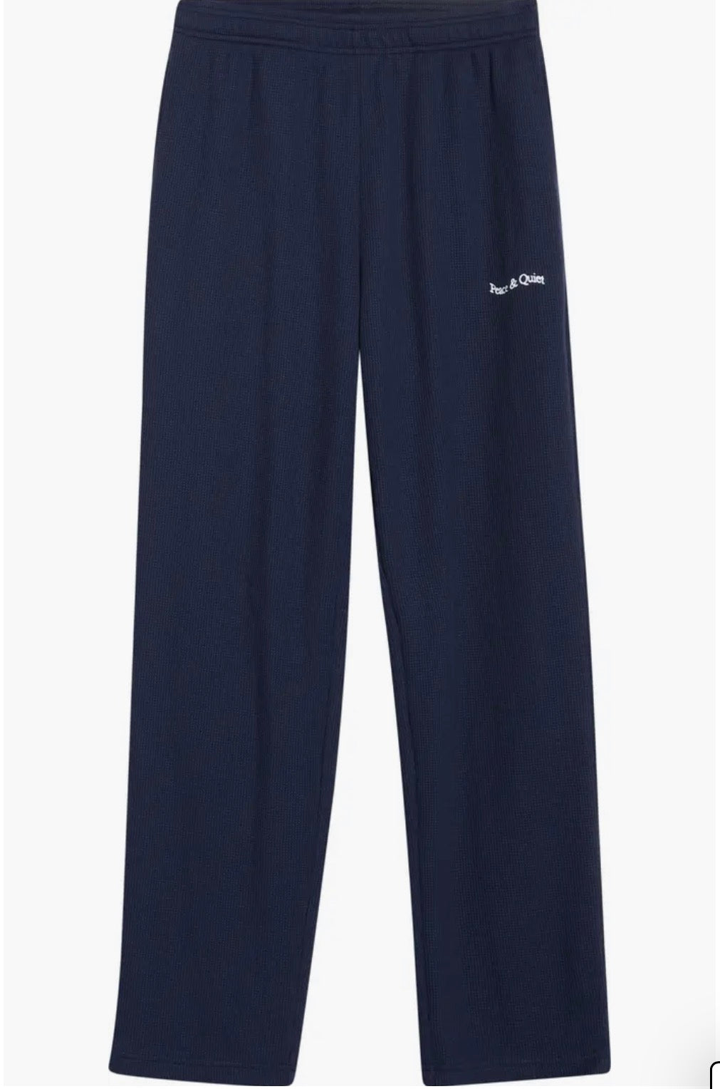 MOPQ Museum of Peace & Quiet - Wordmark Waffle Knit Pants Navy