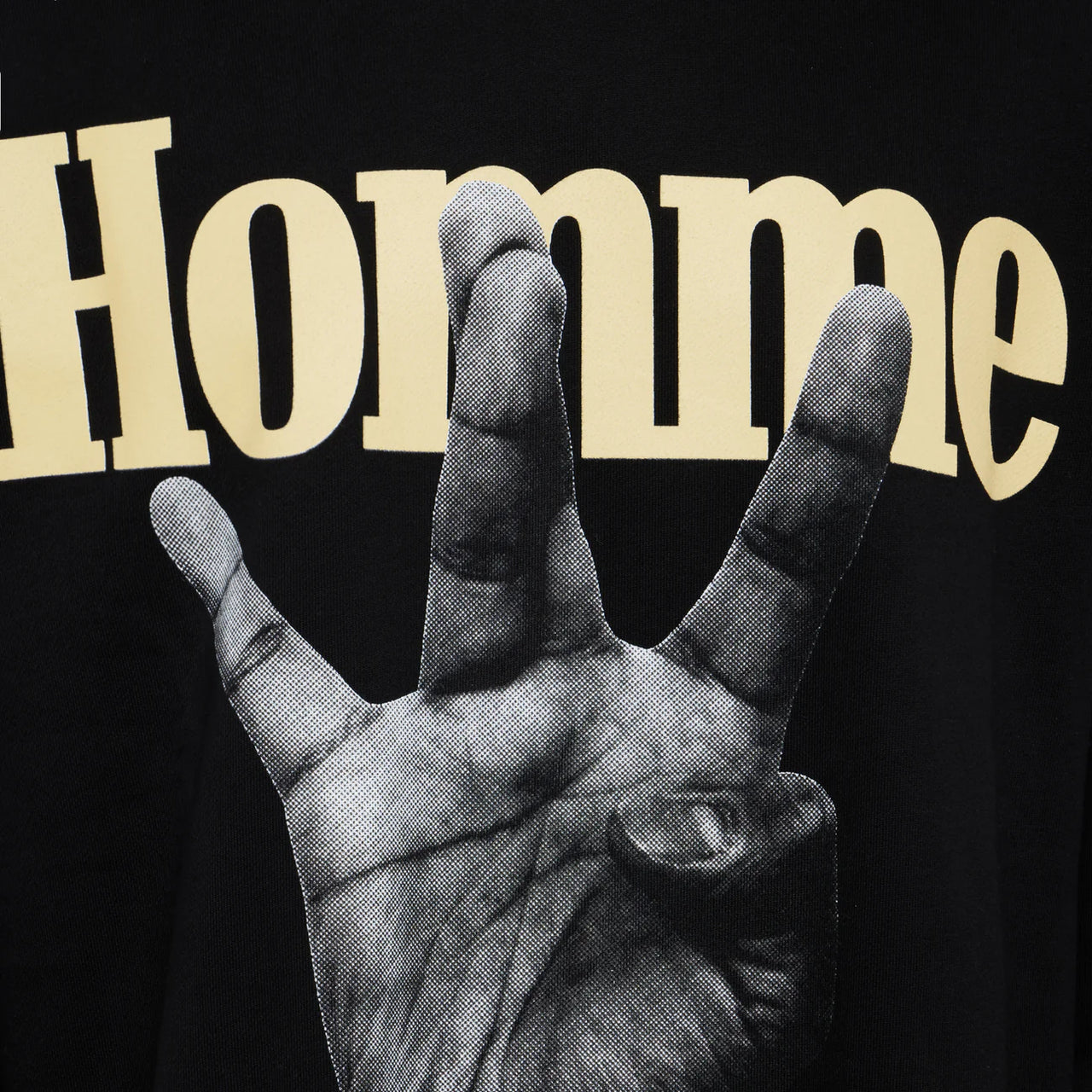 Homme Femme Twisted Fingers Hoodie Black and Cream