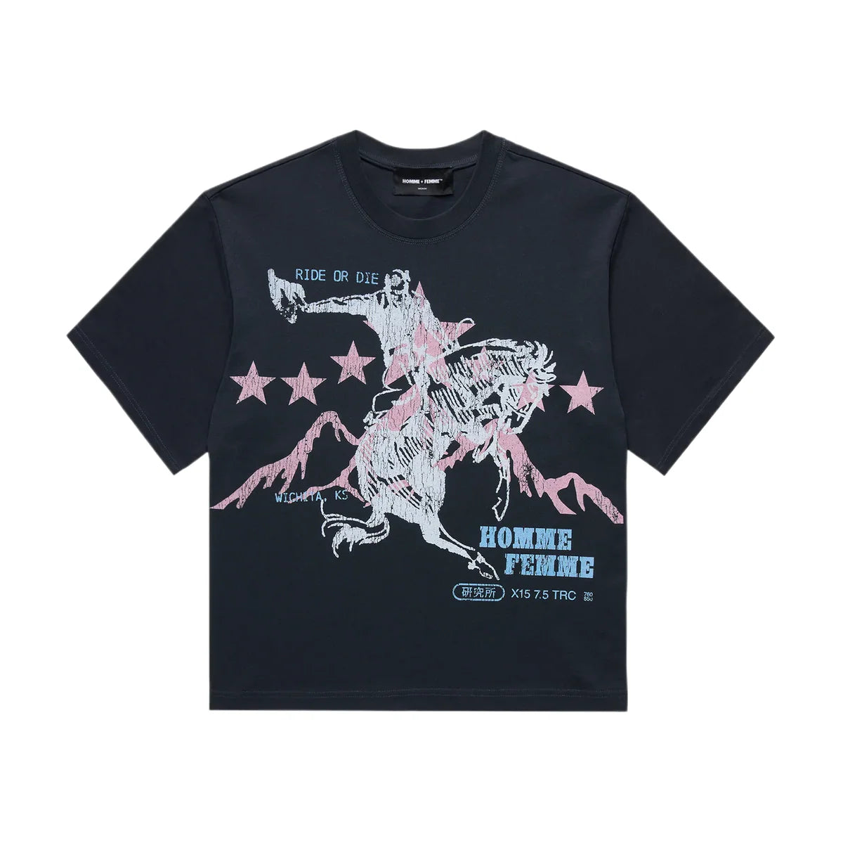 Homme Femme Rude Or Die Cropped Tee Black