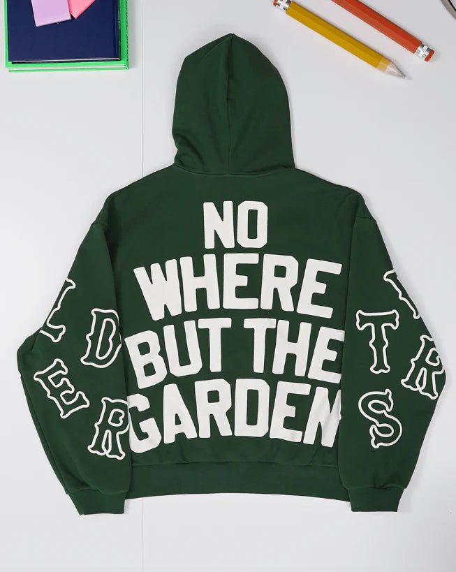 Red Letters Hoodie - At The Garden V2 Scattered Zip Up - Green