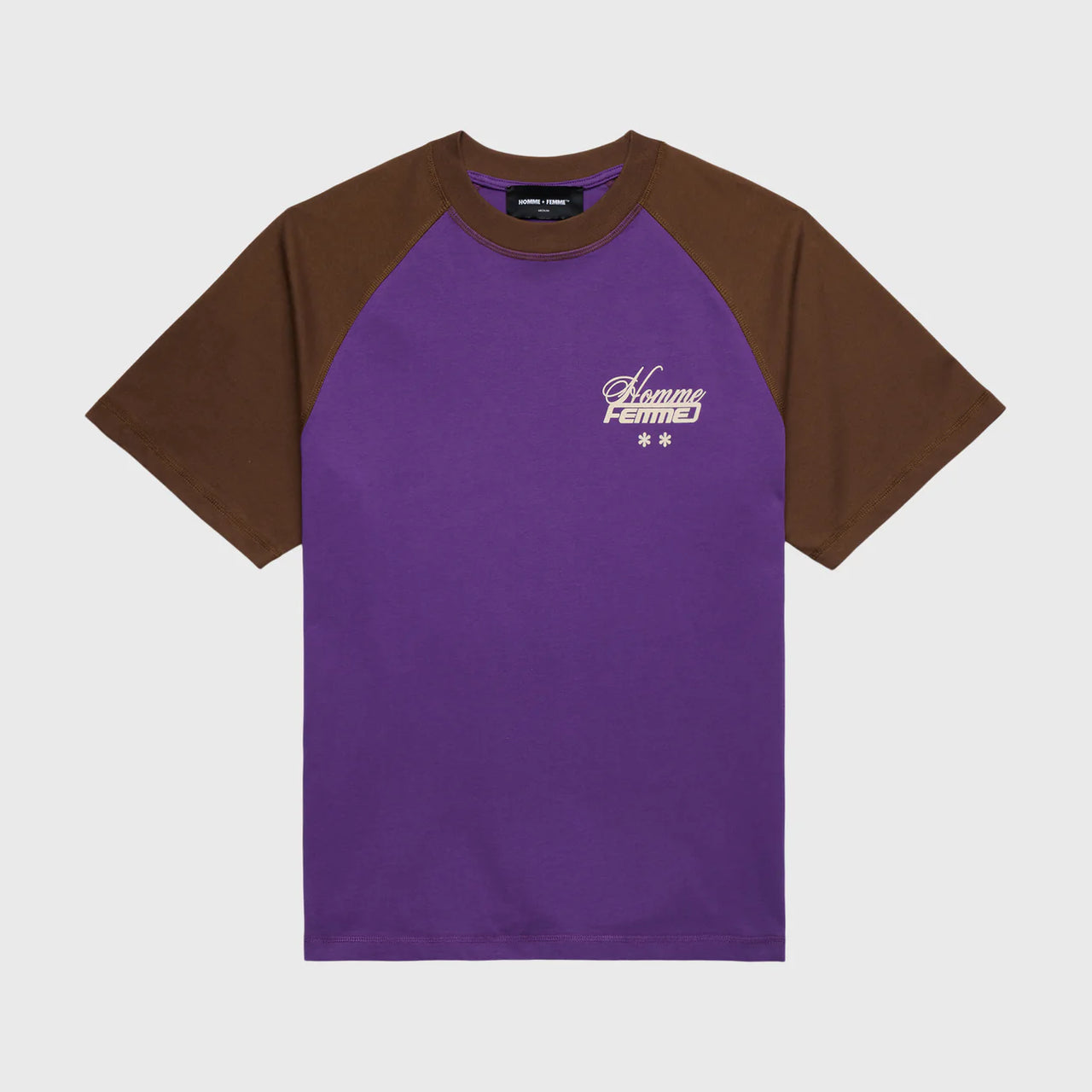 HOMME FEMME WESTWOOD RAGLAND TEE BROWN/PURPLE