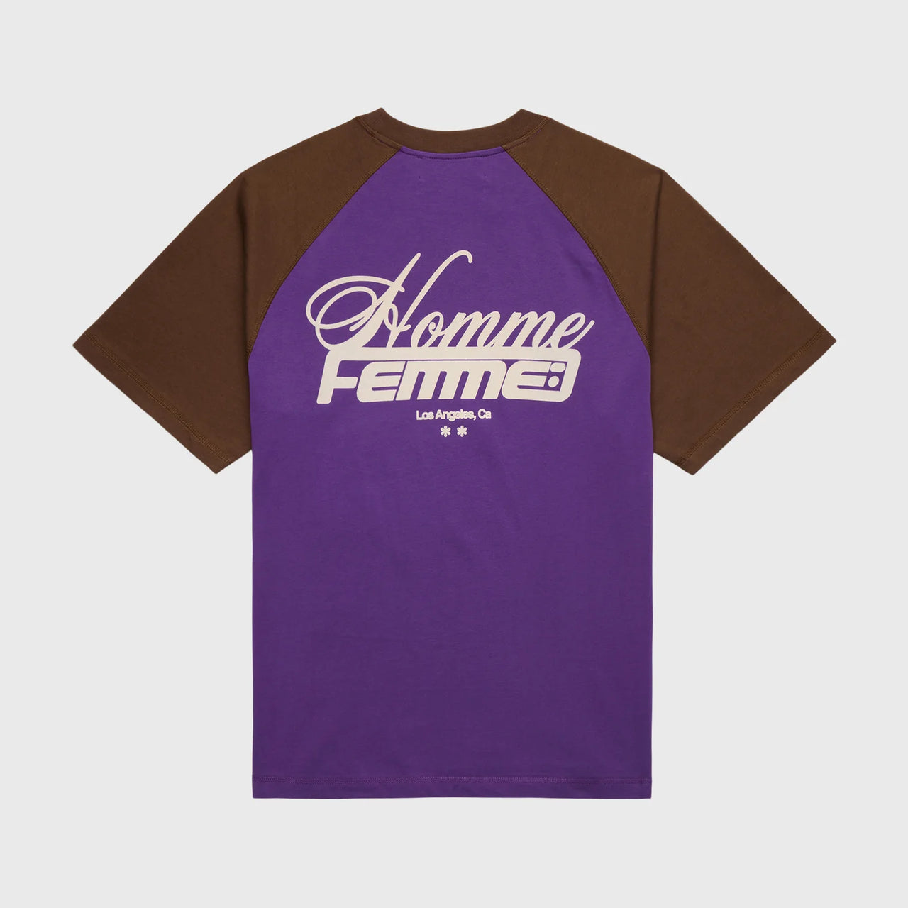 HOMME FEMME WESTWOOD RAGLAND TEE BROWN/PURPLE