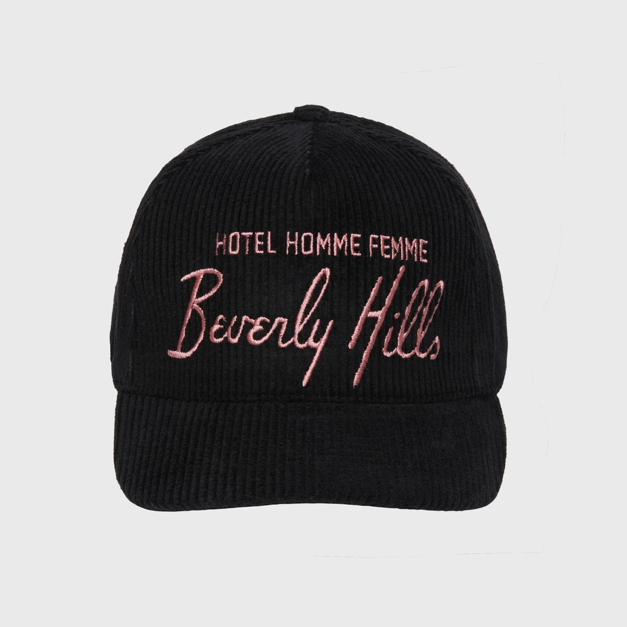 HOMME FEMME HOMME HOTEL CORDUROY HAT BLACK AND PINK