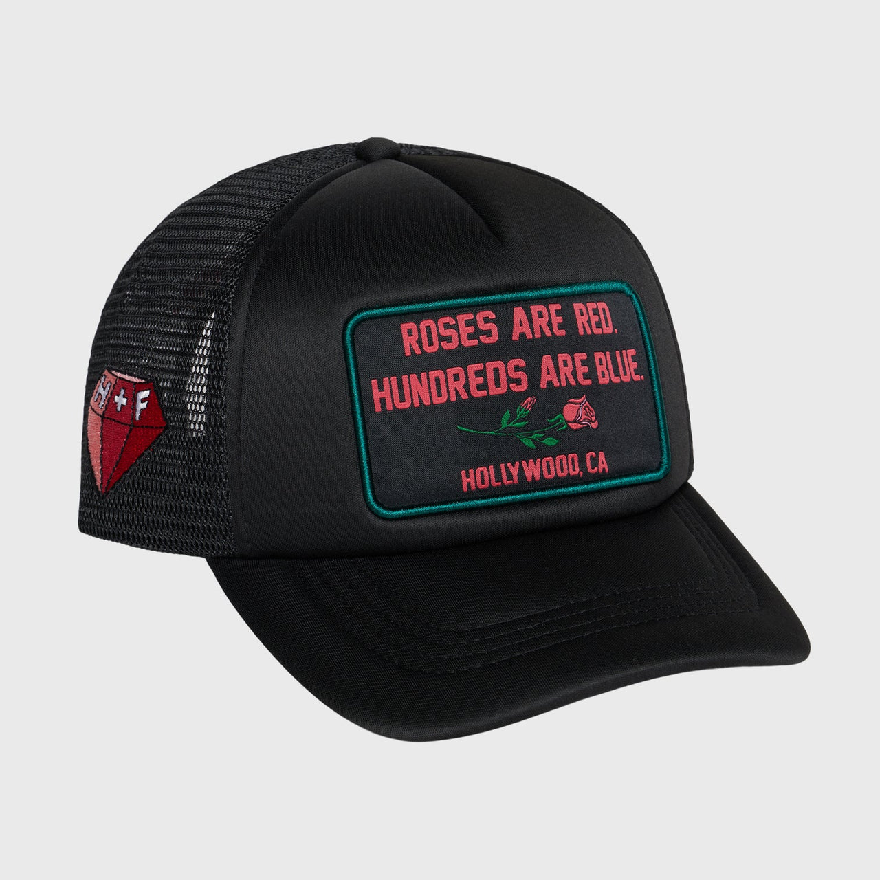 HOMME FEMME POETRY TRUCKER HAT BLACK