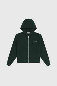 MOPQ Museum of Peace & Quiet - Wordmark Zip Up Hoodie Forest