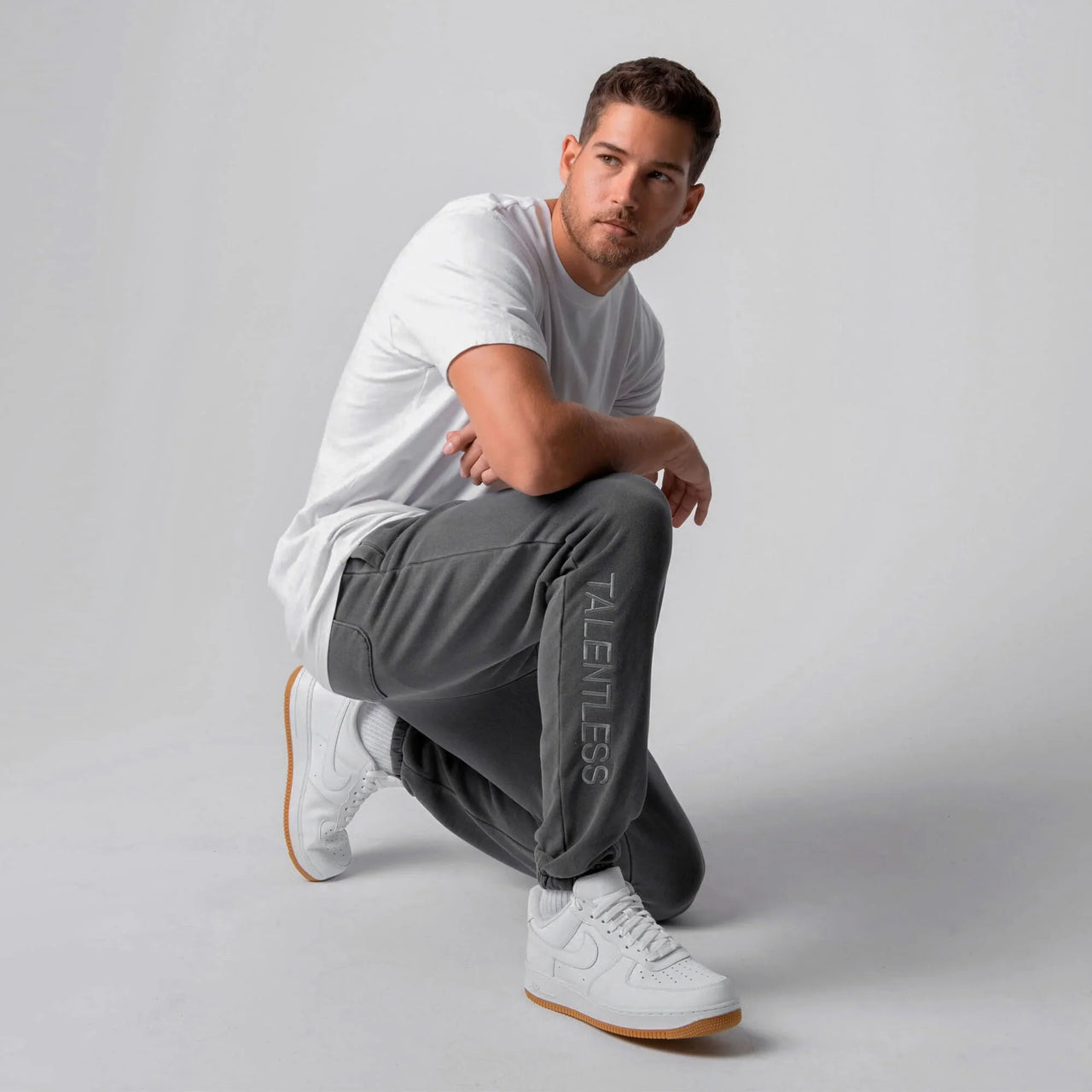 TALENTLESS - MENS HEAVYWEIGHT EMBROIDERED SWEATPANTS (Steel Gray)