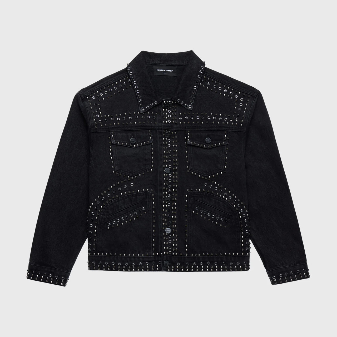 HOMME FEMME Ornament Denim Jacket Black