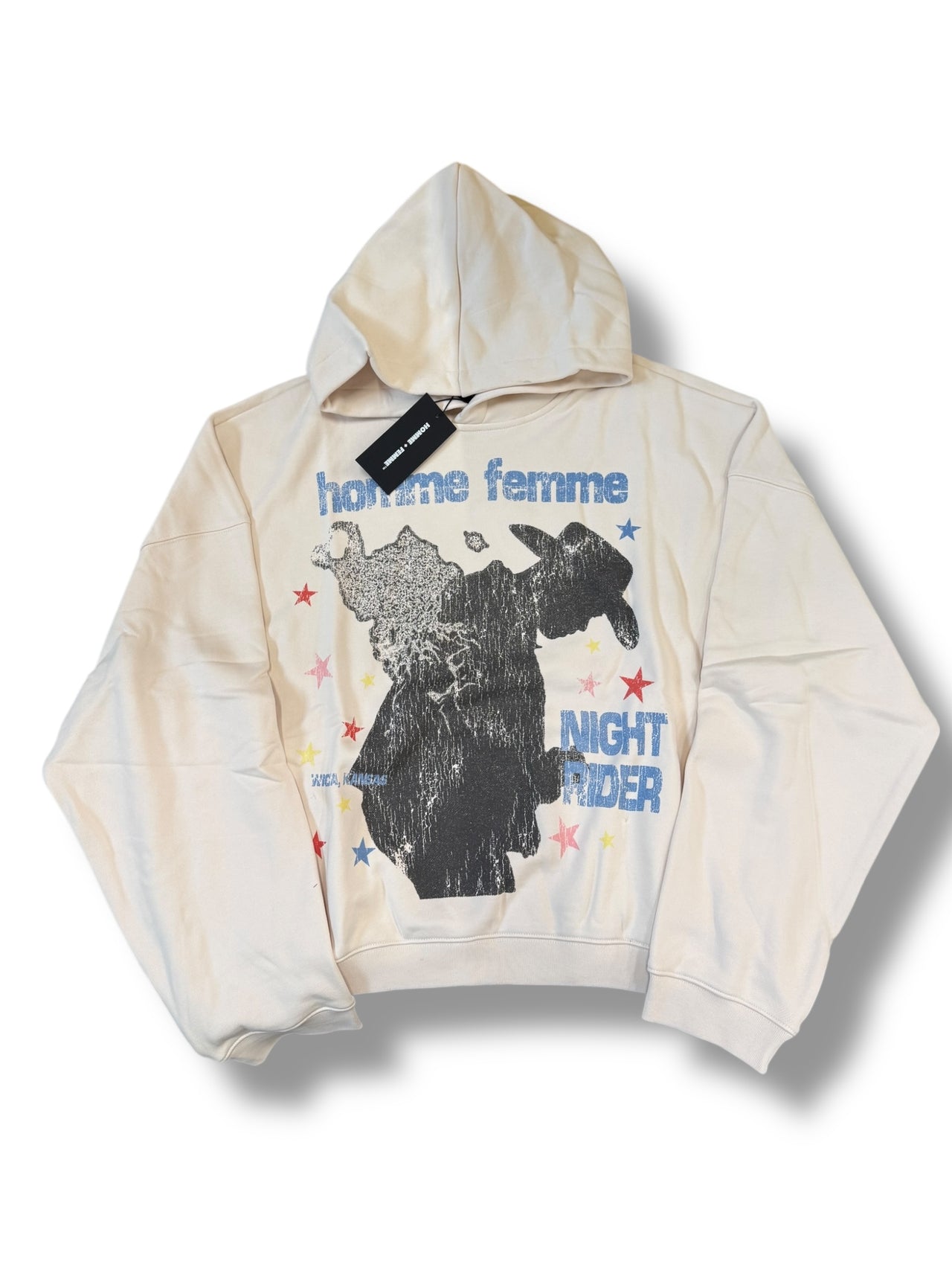 HOMME FEMME NIGHT RIDER HOODIE - OFF WHITE
