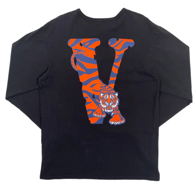 VLONE DETROIT TIGERS LONG SLEEVE TEE SHIRT BLACK