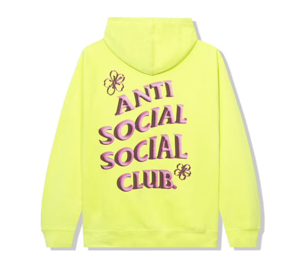 Anti Social Social Club Coral Crush Zip Up Hoodie - Yellow