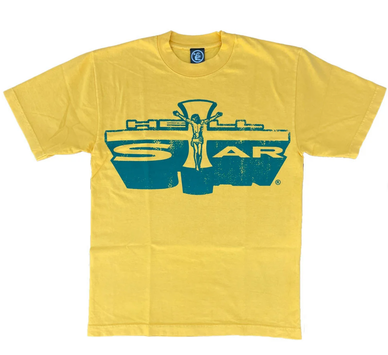 HELLSTAR JESUS EMBLEM TEE YELLOW