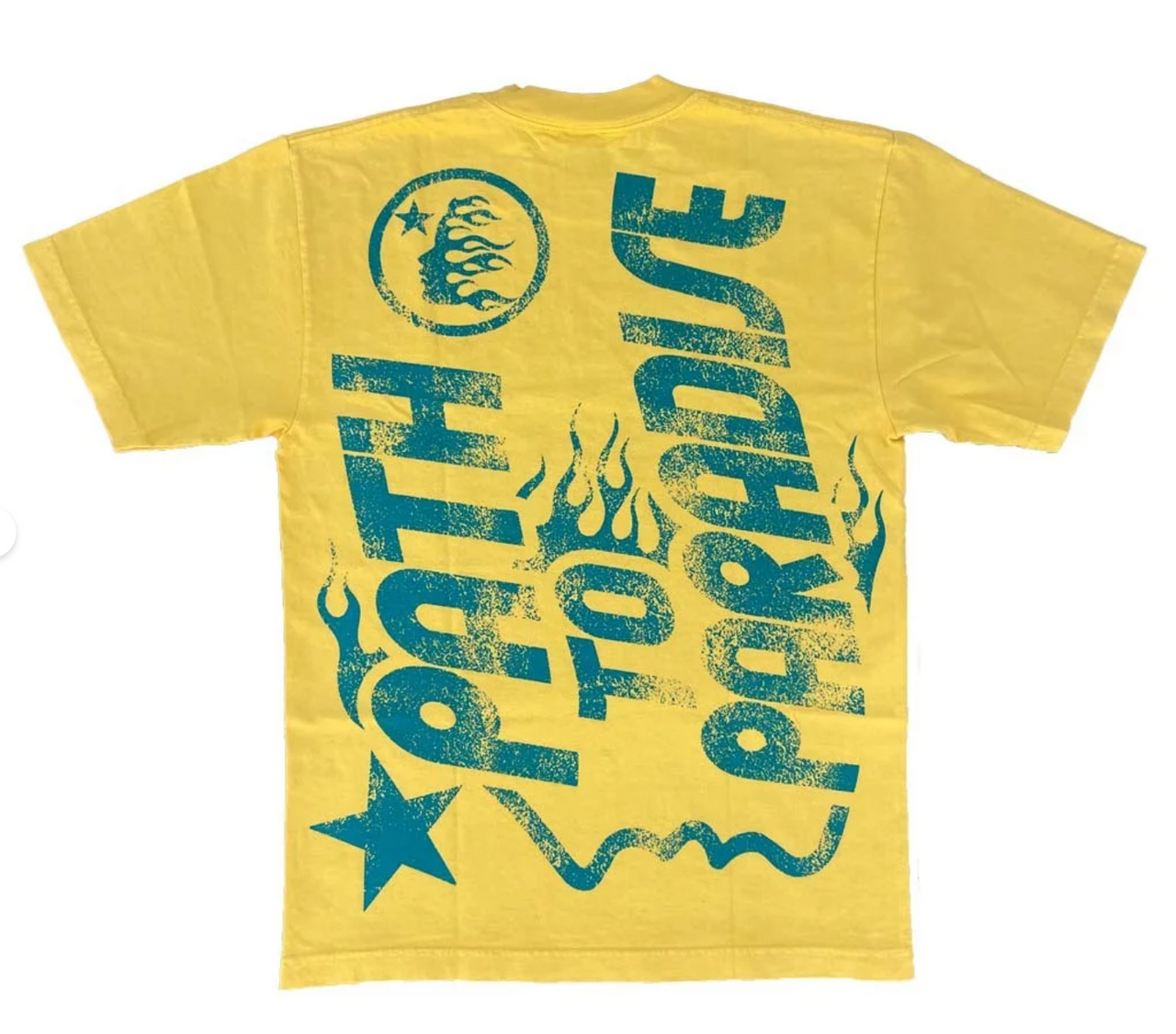 HELLSTAR JESUS EMBLEM TEE YELLOW