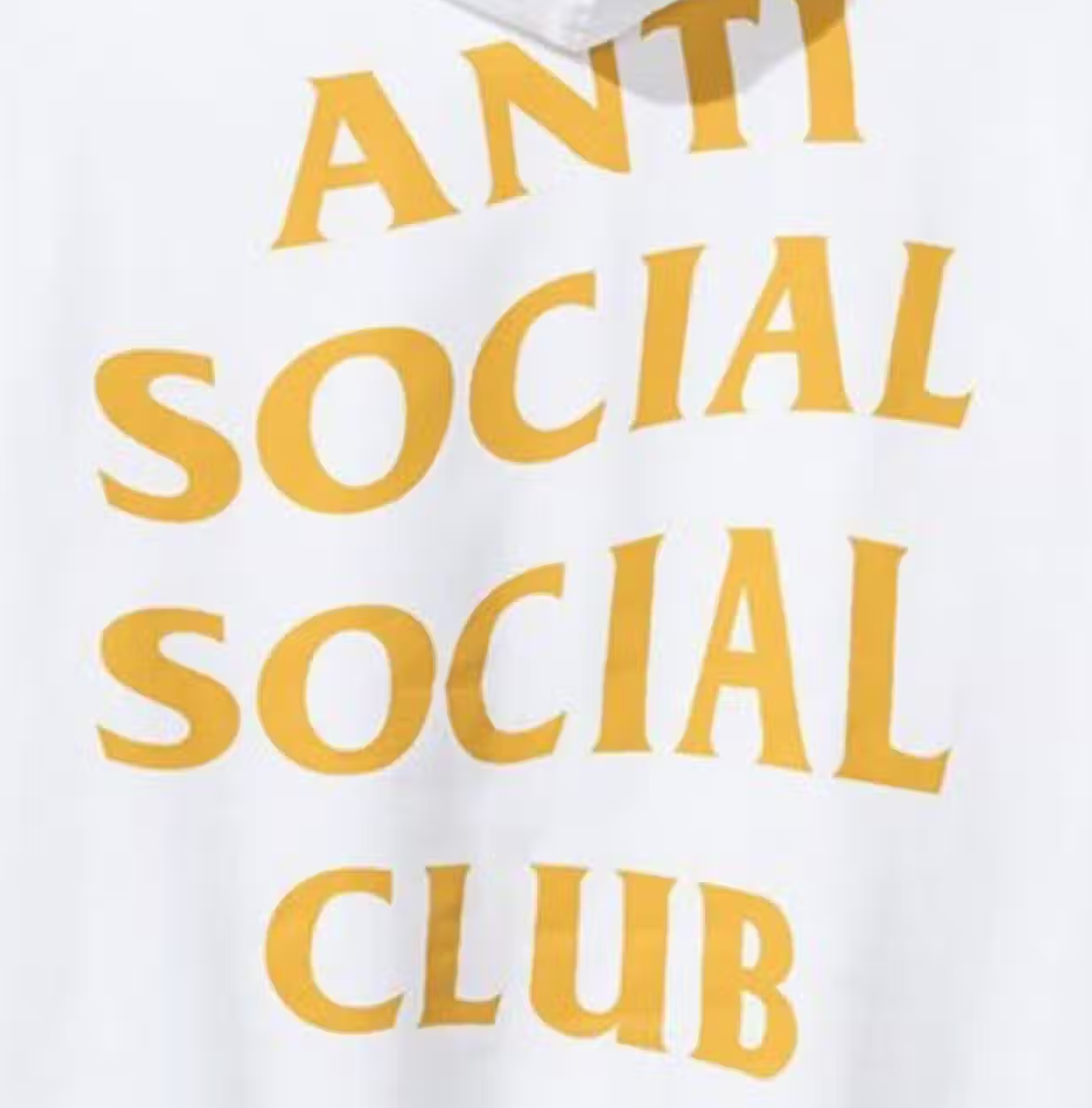 Anti Social Social Club ASSC Yellow moody Logo Moodyz White Hoodie