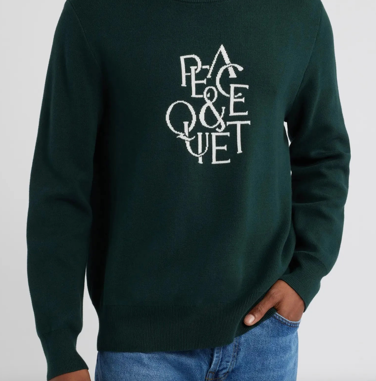 Museum of Peace & Quiet - Serif Jacquard Sweater (Pine)