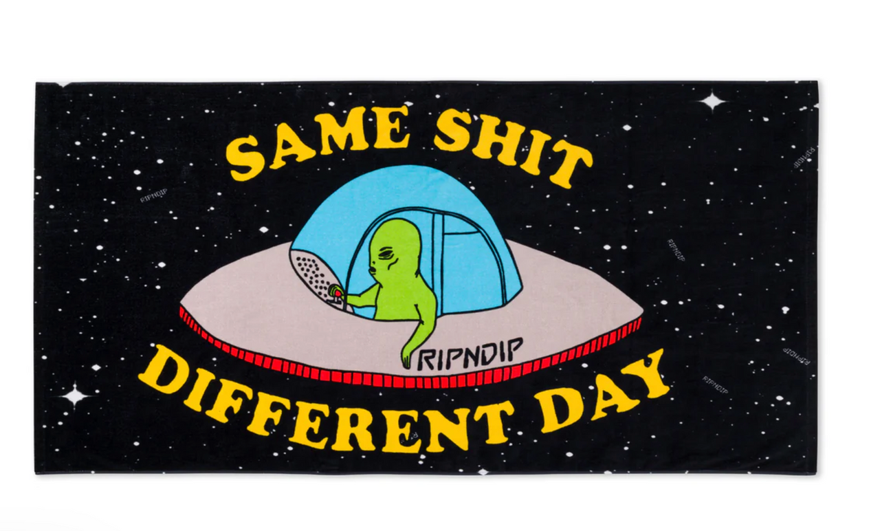 RIPNDIP Same Shit Different Day Beach Towel (Black)