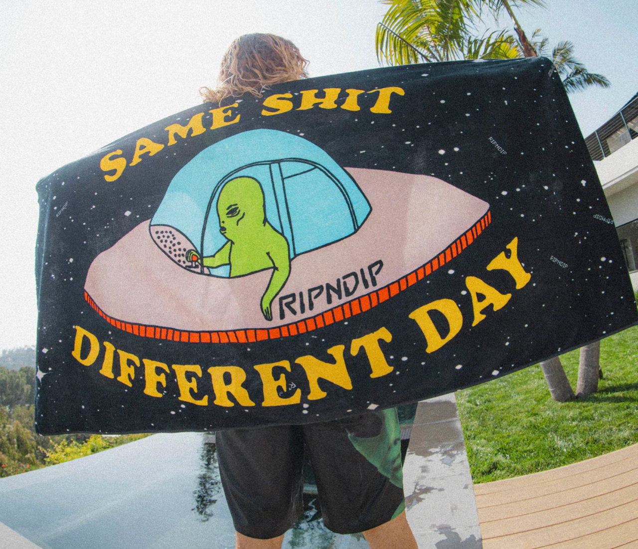 RIPNDIP Same Shit Different Day Beach Towel (Black)