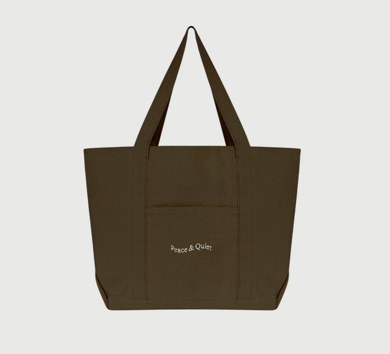 MOPQ Museum of Peace & Quiet - Classic Wordmark Boat Tote Brown