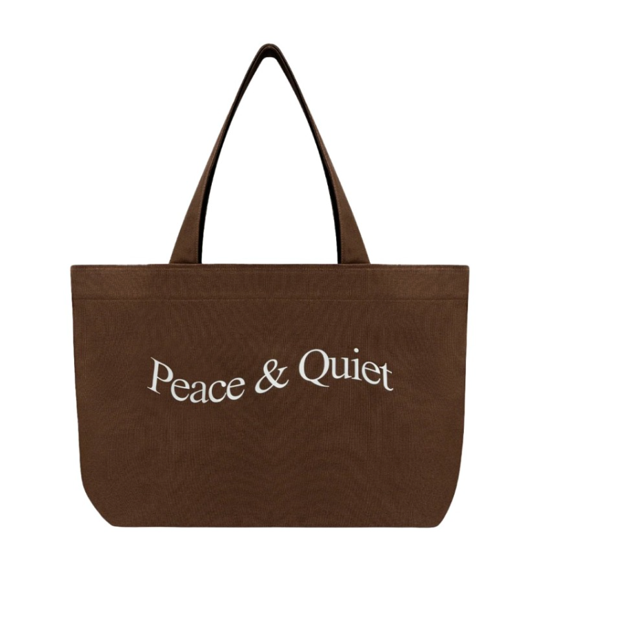 MOPQ MUSEUM OF PEACE & QUIET Wordmark Tote (Brown)