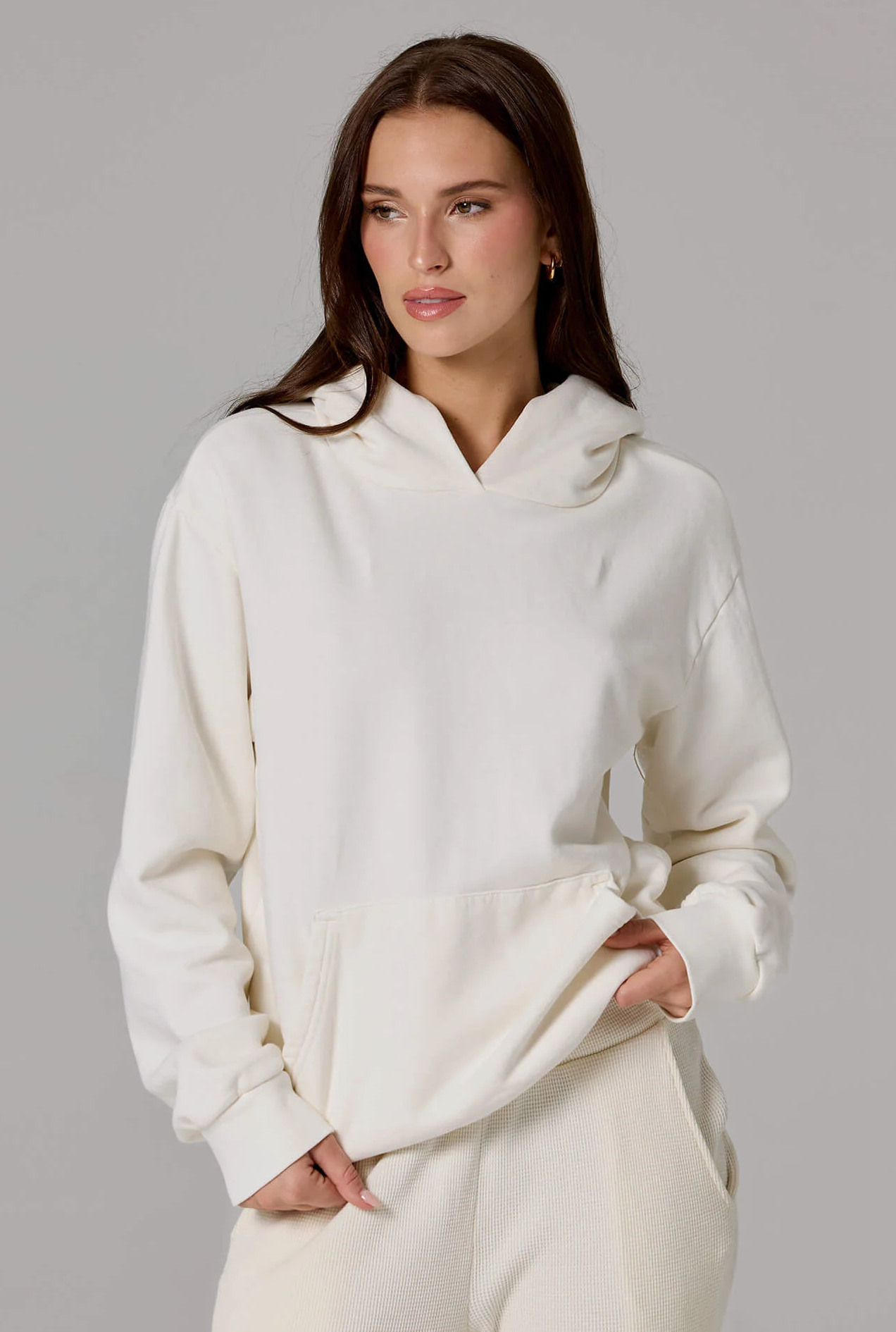 TALENTLESS - WOMENS SIMPLE LIGHTWEIGHT HOODIE (ECRU)