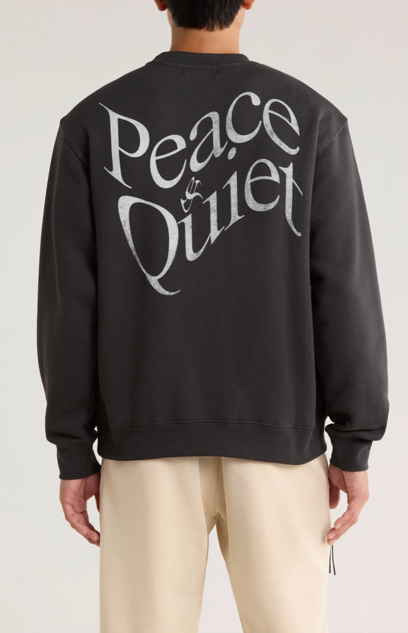 Museum of Peace & Quiet - Warped Logo Cotton Crewneck Sweatshirt (Black)