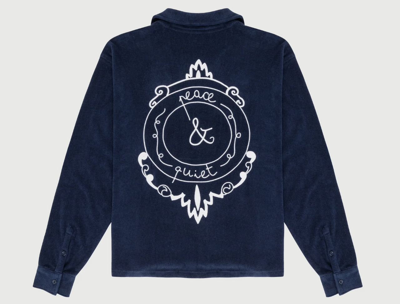 Museum of Peace & Quiet - PQ Seal Terry Cloth Button Up (Navy)