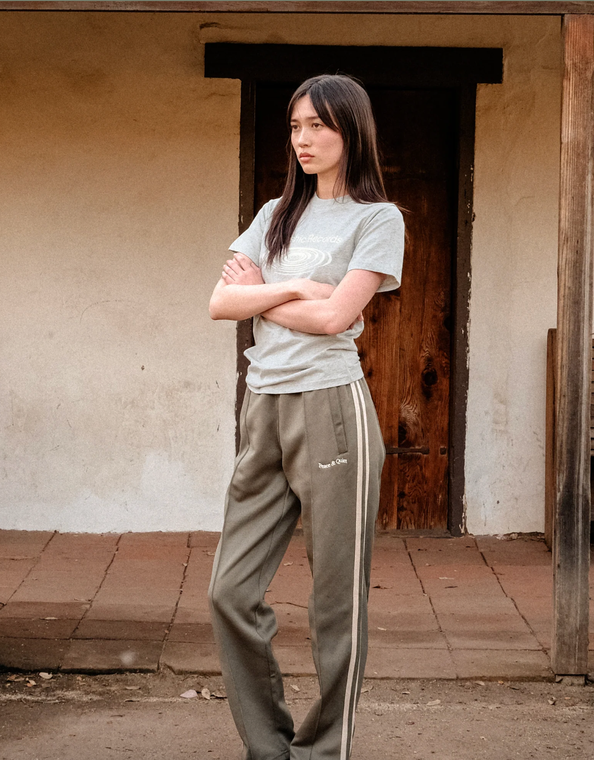 Museum of Peace & Quiet - Wordmark Track Pants (Olive)