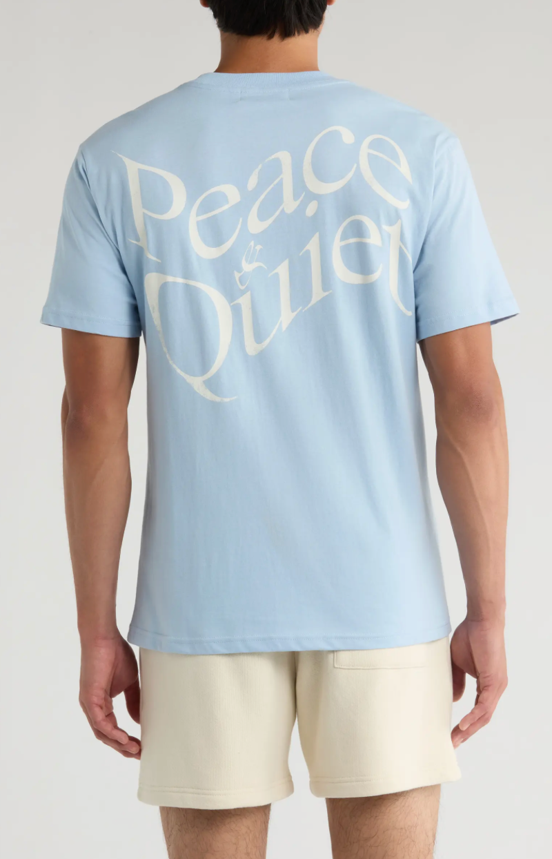 Museum of Peace & Quiet Warped Wordmark T-Shirt Baby Blue