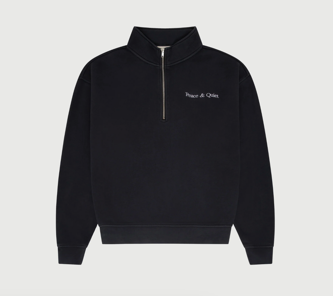 Museum of Peace & Quiet - Wordmark Quarter Zip Up (Black)
