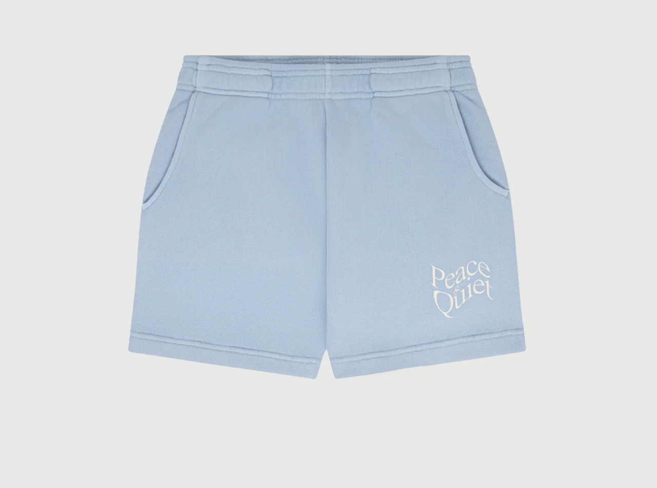 Museum of Peace & Quiet - Warped Sweatshorts Printed Logo (Baby Blue)