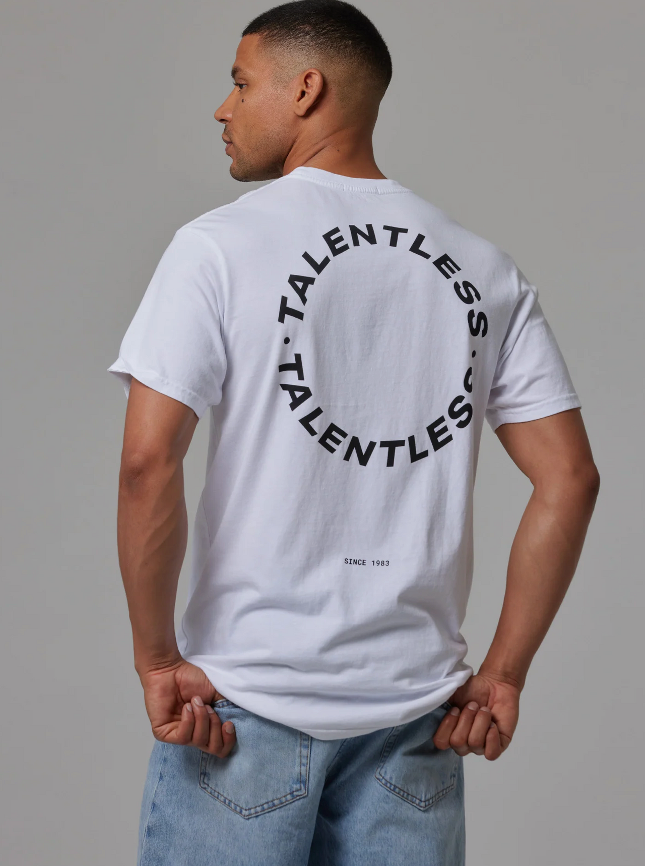 Talentless - Men's circle logo Tee Shirt (White)