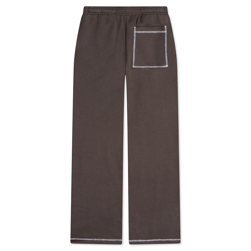 MOPQ Museum of Peace & Quiet - Wordmark Reverse Stitched Sweatpants - Brown