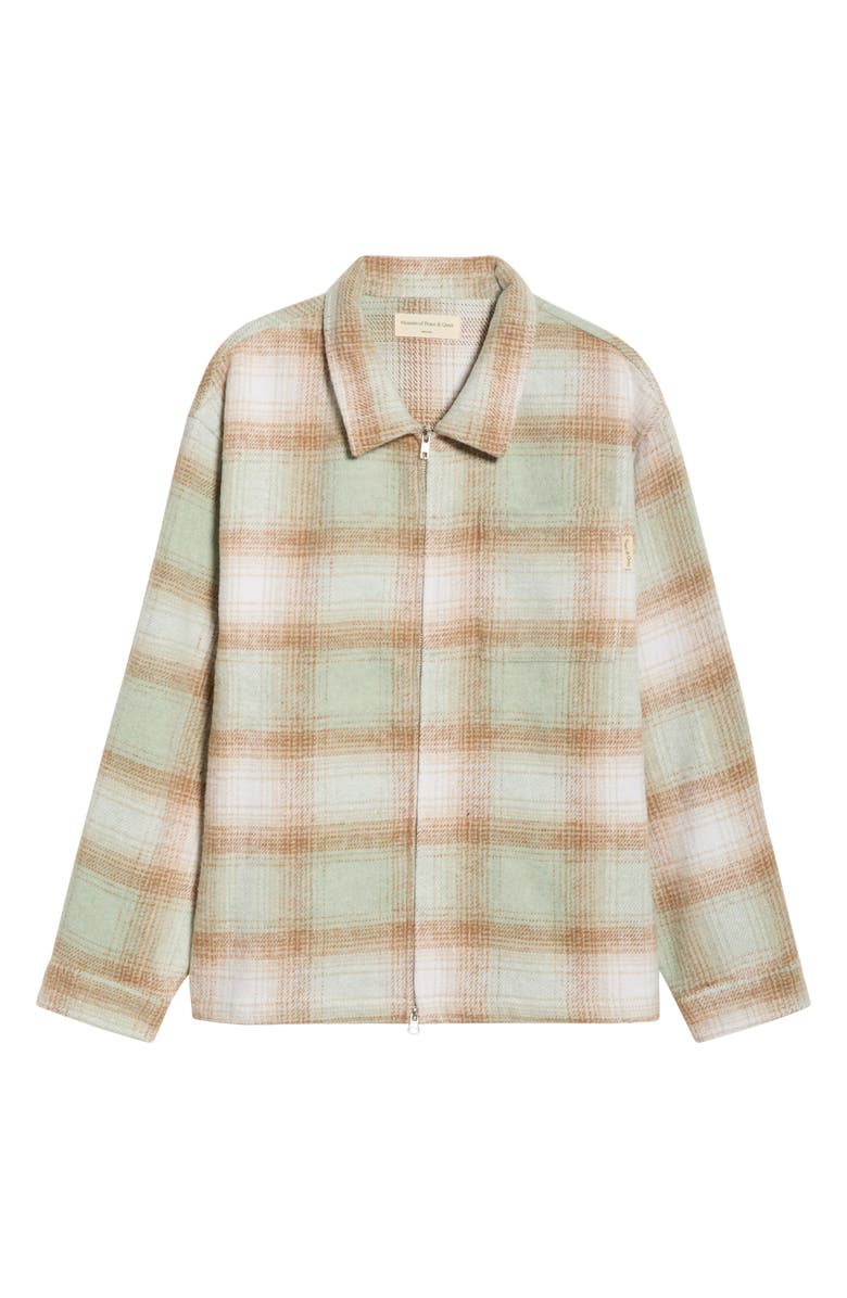 MOPQ Museum of Peace & Quiet - Wordmark Plaid Zip Shirt Jacket