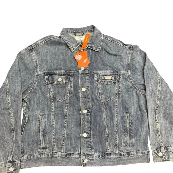 YoungLA Men’s Classic Denim Jacket. Model 5049 Light Blue Wash