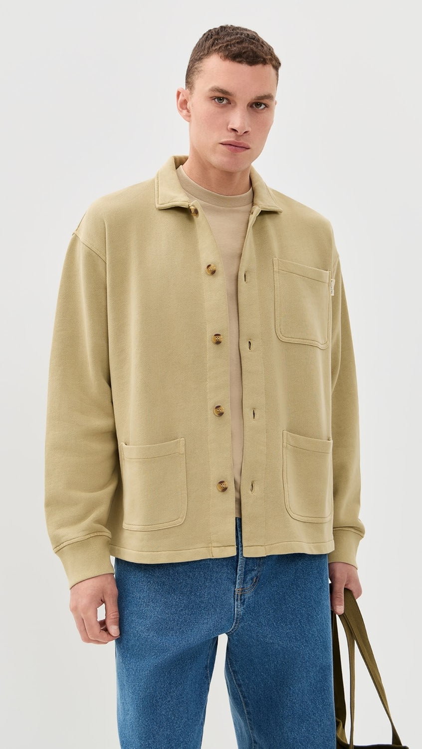 MOPQ Museum of Peace & Quiet -Wordmark Chore Coat (Tan)