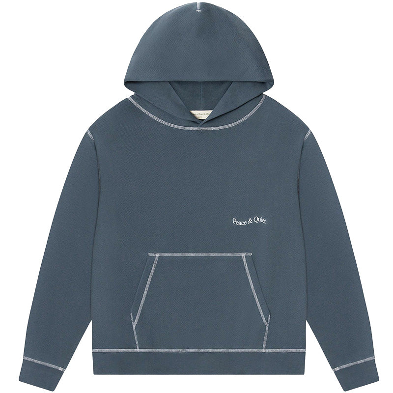 MOPQ Museum of Peace & Quiet - Wordmark Reverse Stitched Hoodie Slate